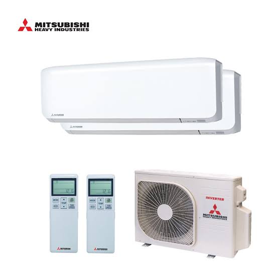 Duo split airco met twee binnenunits en één buitenunit